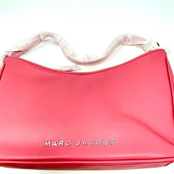 Marc Jacobs 🎀 Tempo Baguette Shoulder Bag PINK LEMONADE bubblegum silver links - Picture 6 of 16